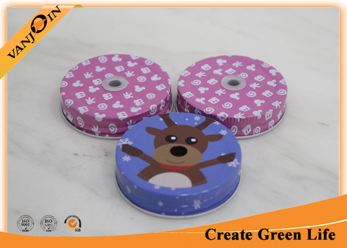 Promotion Painted Regular Mouth Bottle Lids With Hole 70mm Diameter