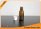 China 20ml Amber Glass Bottles for Essential Oils With Plug And Screw Cap , Coloured Glass Bottles factory